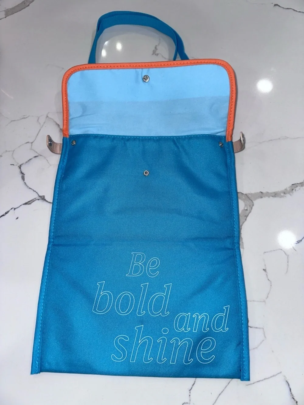 Starbucks Thailand 25th Anniversary Folded Crossbody Bag Blue Orange Summer